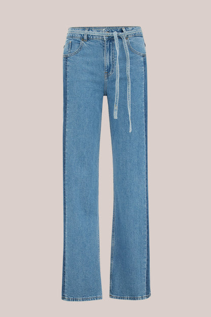 Jean taille haute à jambes larges